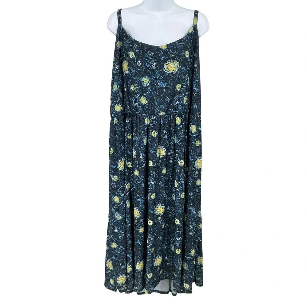 Hot Topic Dress Women 4x Blue Art Celestial Whimsical Stars Astronomy
